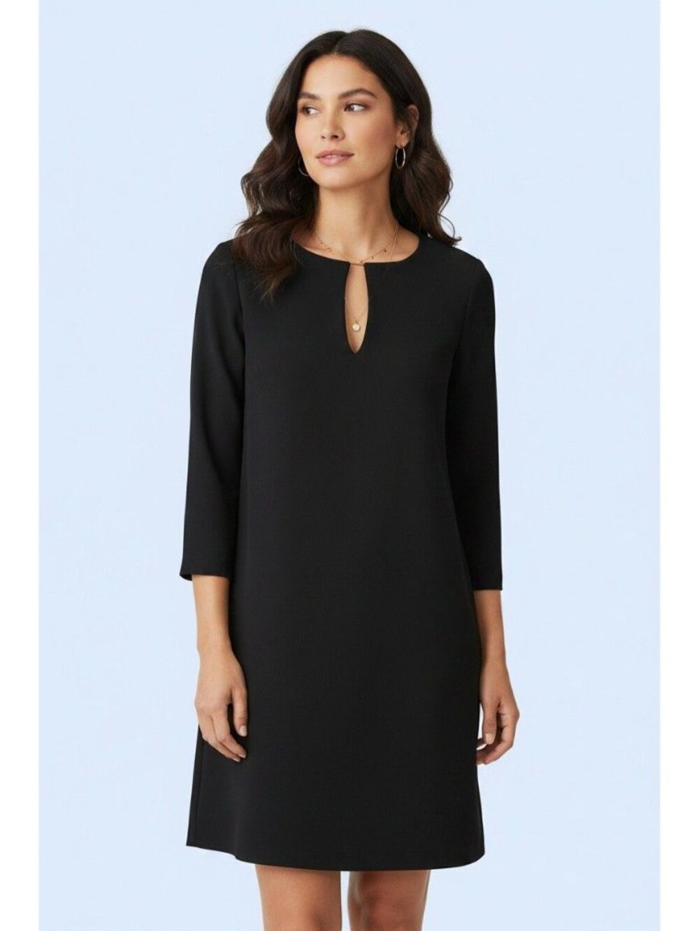 T. Babaton quarter sleeve black mini career shift dress size 2